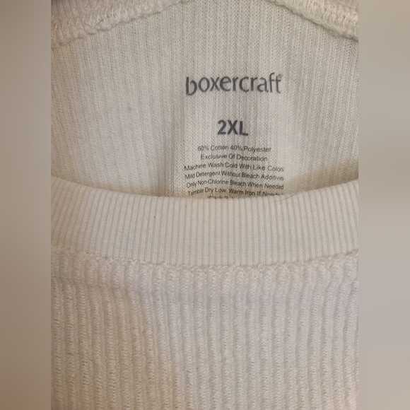 "Merry" cream corded Christmas top sz 2XL - Picture 5 of 6